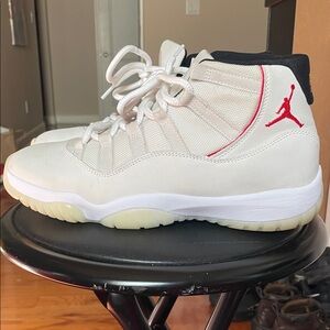 Jordan White and Red Athletic Shoes